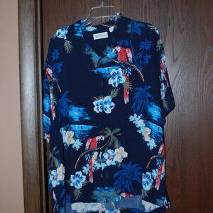 3/$30 - Caribbean Tropical Short-sleeve Shirt w/Parrots– XL